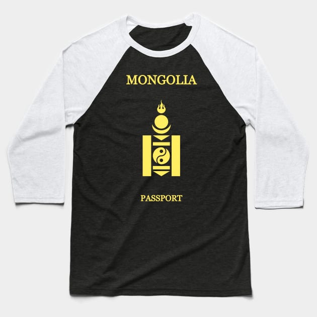Mongolia passport Baseball T-Shirt by Travellers